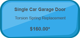 Single car garage door torsion spring replacement $160
